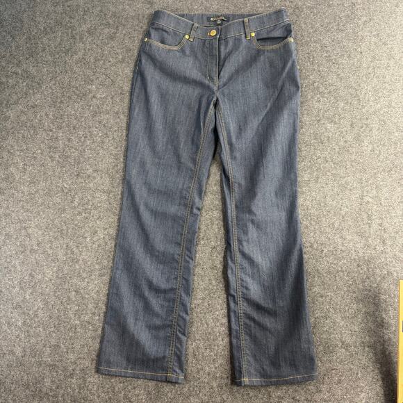 Brooks Brothers Womens Jeans Size 4 Straight Blue Dark Wash Denim Pants Stretch - Picture 1 of 10